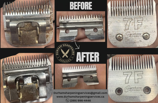 Oster 7F clipper blade – before and after sharpening