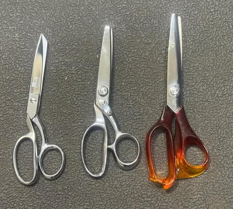 Fabric shears – sharpened, set of three