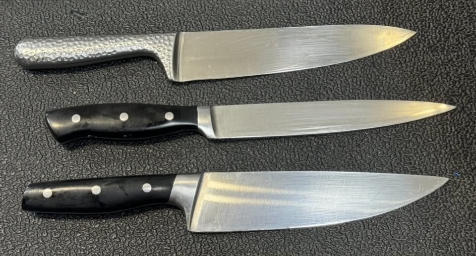 Chef knife set – after sharpening